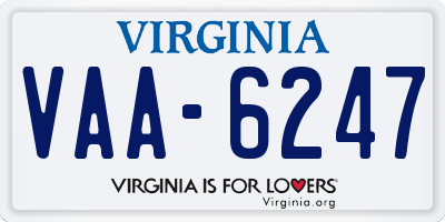 VA license plate VAA6247