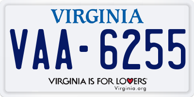 VA license plate VAA6255