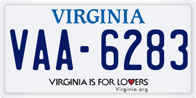 VA license plate VAA6283