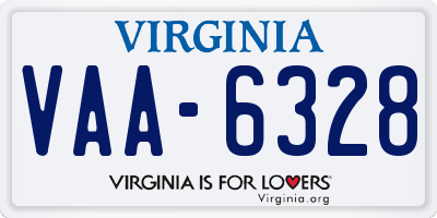 VA license plate VAA6328