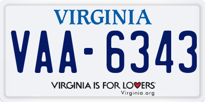 VA license plate VAA6343