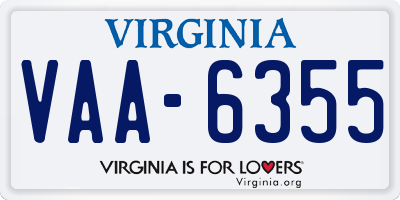 VA license plate VAA6355