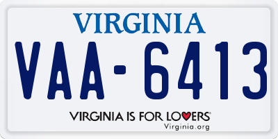 VA license plate VAA6413