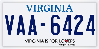 VA license plate VAA6424