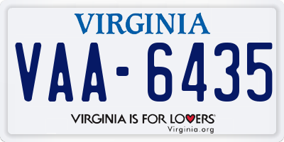 VA license plate VAA6435