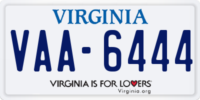 VA license plate VAA6444