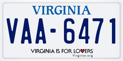 VA license plate VAA6471