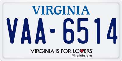 VA license plate VAA6514