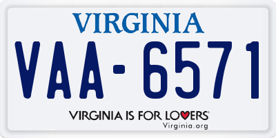VA license plate VAA6571