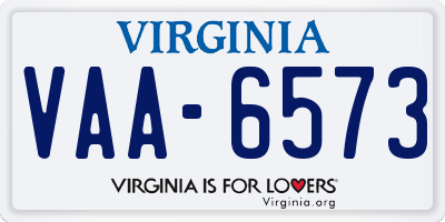 VA license plate VAA6573