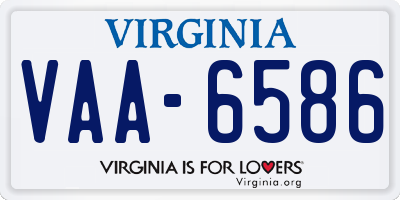 VA license plate VAA6586