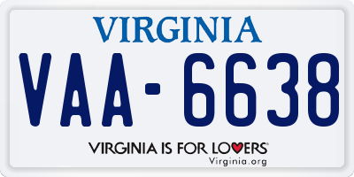 VA license plate VAA6638