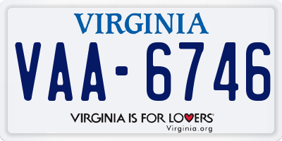 VA license plate VAA6746