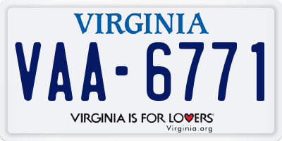 VA license plate VAA6771