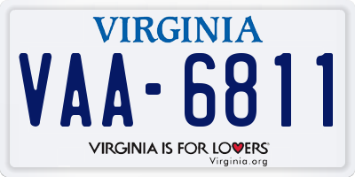 VA license plate VAA6811