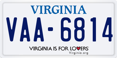 VA license plate VAA6814