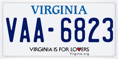 VA license plate VAA6823