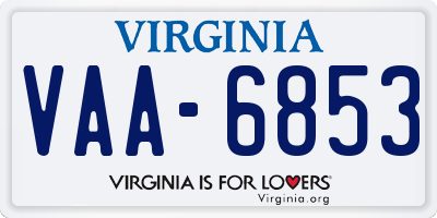 VA license plate VAA6853