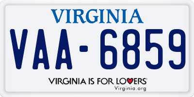 VA license plate VAA6859