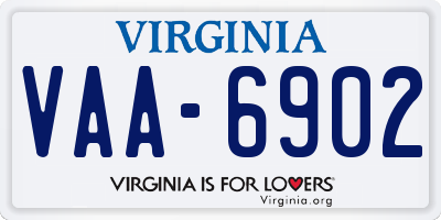 VA license plate VAA6902