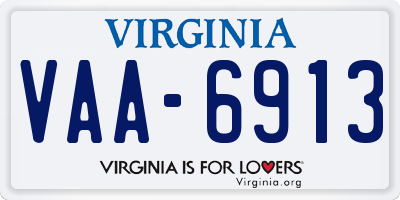 VA license plate VAA6913