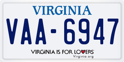 VA license plate VAA6947