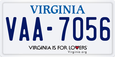 VA license plate VAA7056
