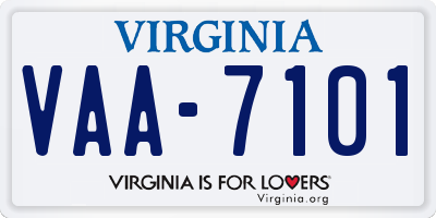 VA license plate VAA7101