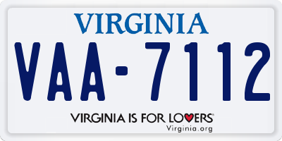 VA license plate VAA7112
