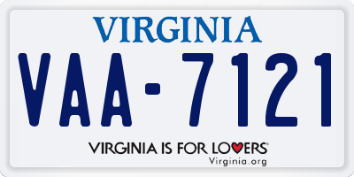 VA license plate VAA7121