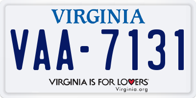 VA license plate VAA7131
