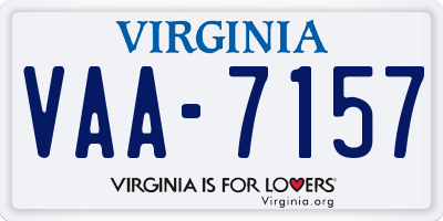 VA license plate VAA7157