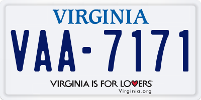 VA license plate VAA7171