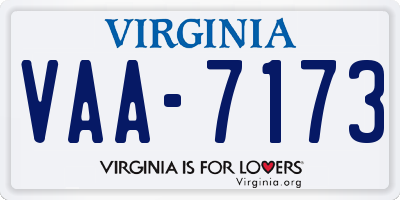 VA license plate VAA7173