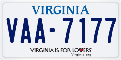 VA license plate VAA7177