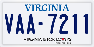 VA license plate VAA7211
