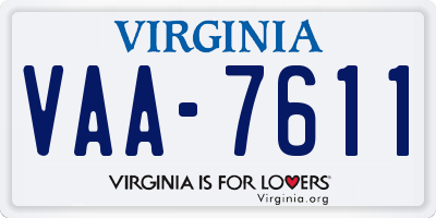 VA license plate VAA7611