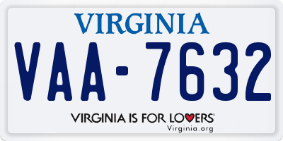 VA license plate VAA7632