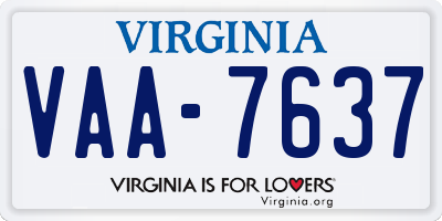 VA license plate VAA7637