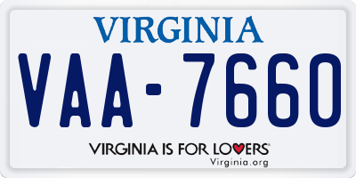 VA license plate VAA7660