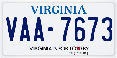 VA license plate VAA7673