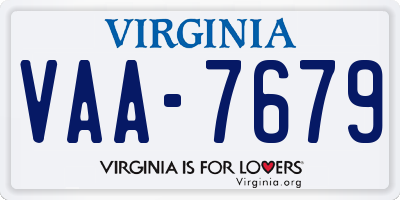 VA license plate VAA7679