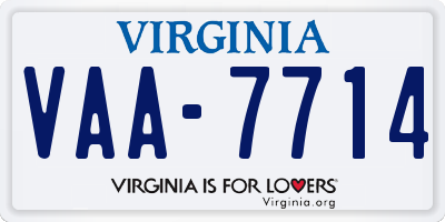 VA license plate VAA7714