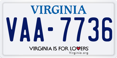 VA license plate VAA7736