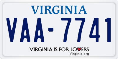 VA license plate VAA7741