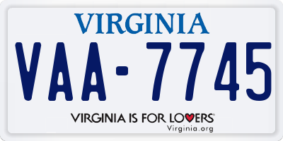 VA license plate VAA7745
