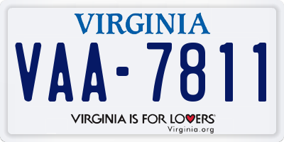 VA license plate VAA7811