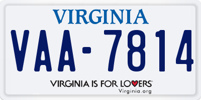 VA license plate VAA7814