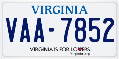 VA license plate VAA7852