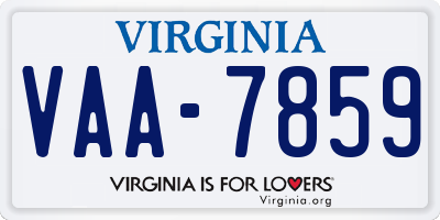 VA license plate VAA7859